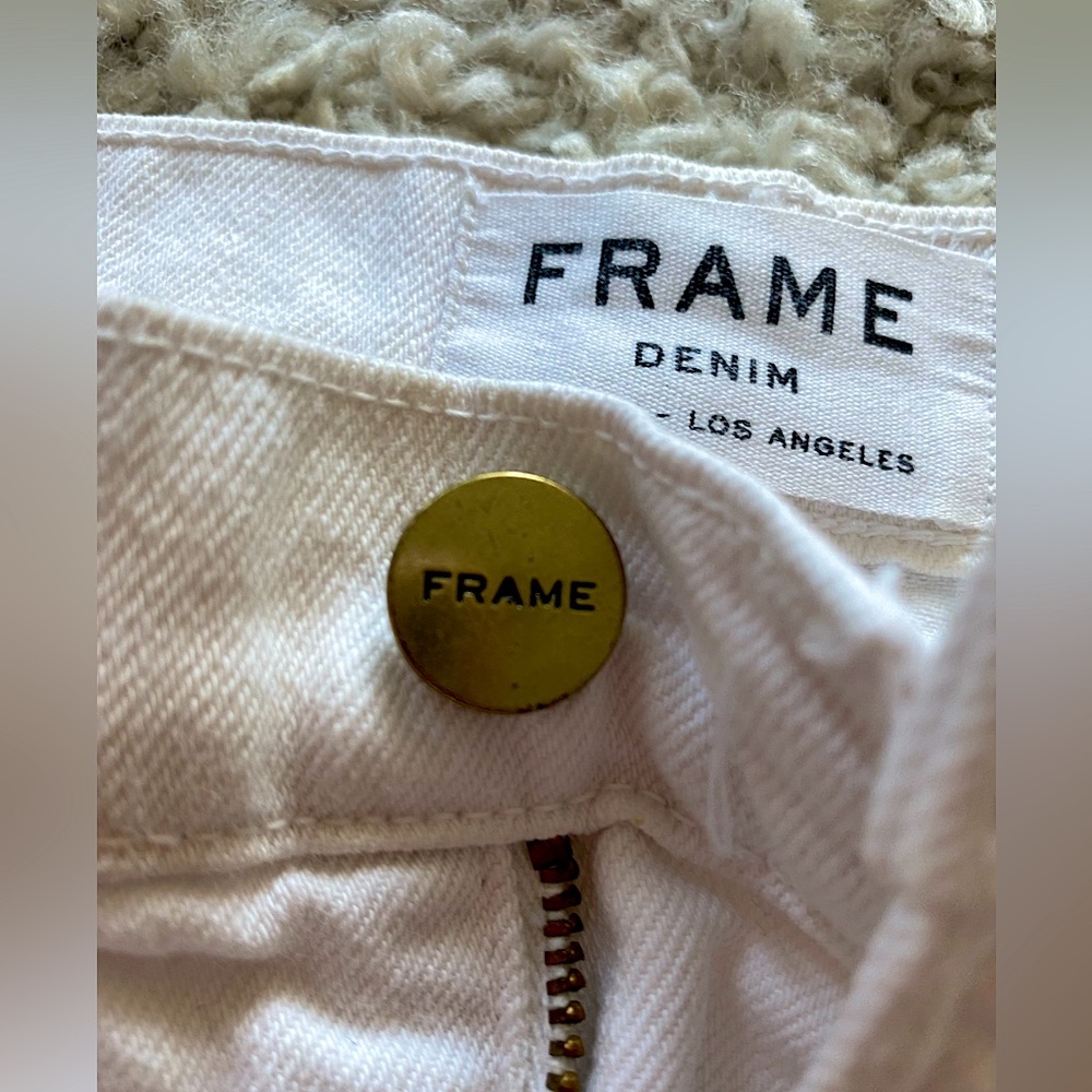 Frame White Denim Skirt